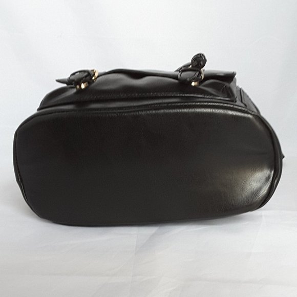 BLACK FAUX LEATHER BACKPACK - Picture 5 of 6